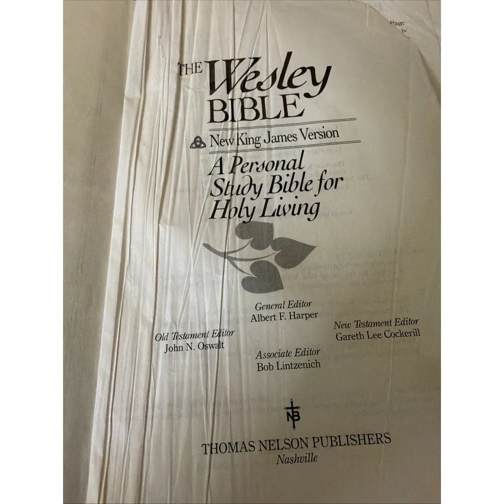 Rare Nelson Wesley Study Bible NKJV New King James Version 982 Leather Navy Blue